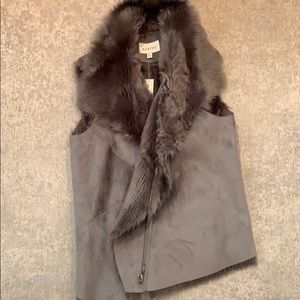 Sabine Faux fur/suede moto vest